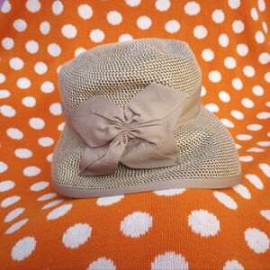 Vintage Eric Javits cloche hat ribbon bow & trim squishee packable